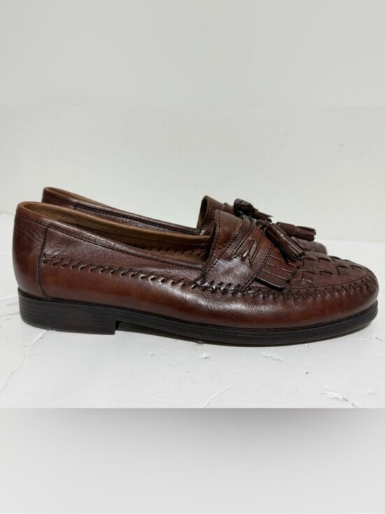Giorgio Brutini Brown Woven Tassel Loafers Men’s 9.5D Leather Brazil main image 12